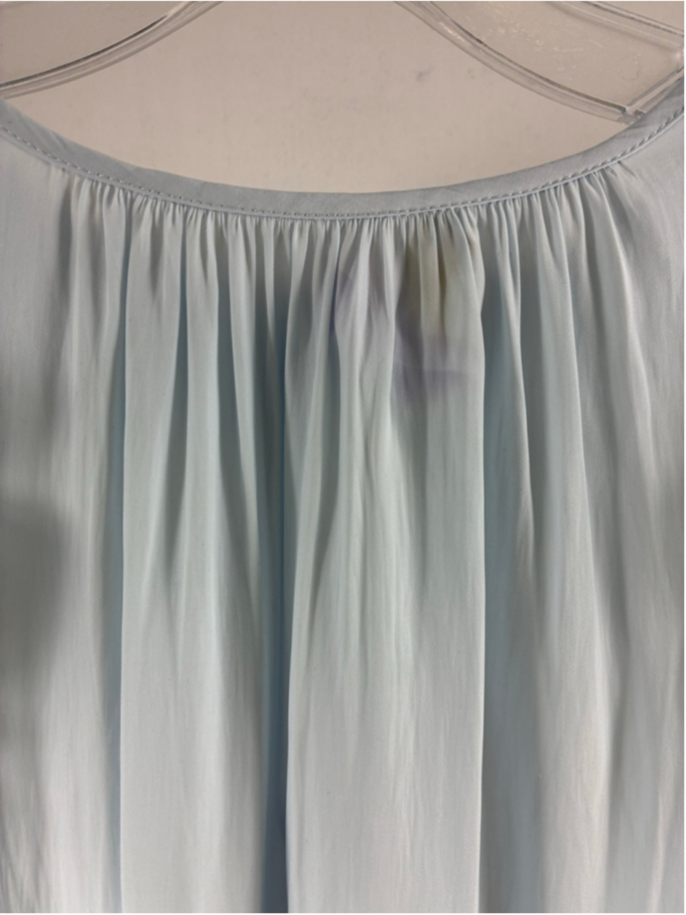 Ramy Brook Blouse Ruffle Sleeve Tie Neck in Light Blue Size S - Picture 4 of 8